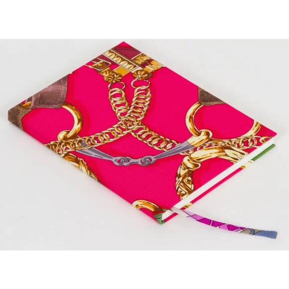 HERMES Fuchsia Chains Silk Journal*Brand-new*wrapped in original box with tag - Picture 3 of 5
